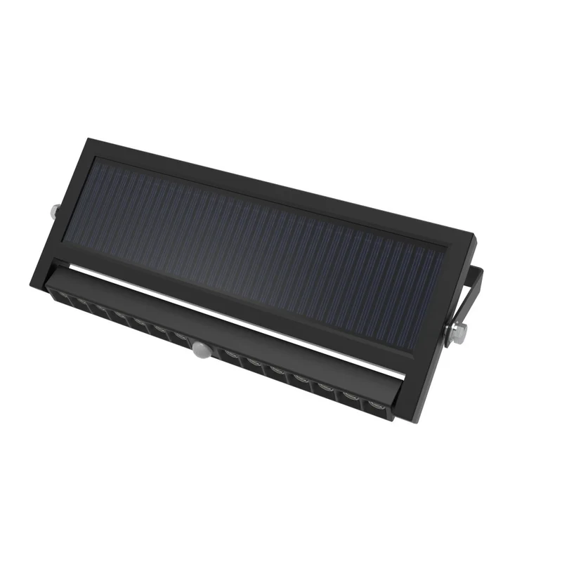 Solar Wandleuchte mit PIR-Sensor, Outdoorleuchte, 10W, 1000lm, 6500K, IP54, schwenkbare LED-Lichtleiste