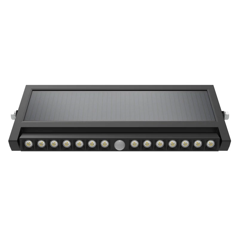 Solar Wandleuchte mit PIR-Sensor, Outdoorleuchte, 10W, 1000lm, 6500K, IP54, schwenkbare LED-Lichtleiste
