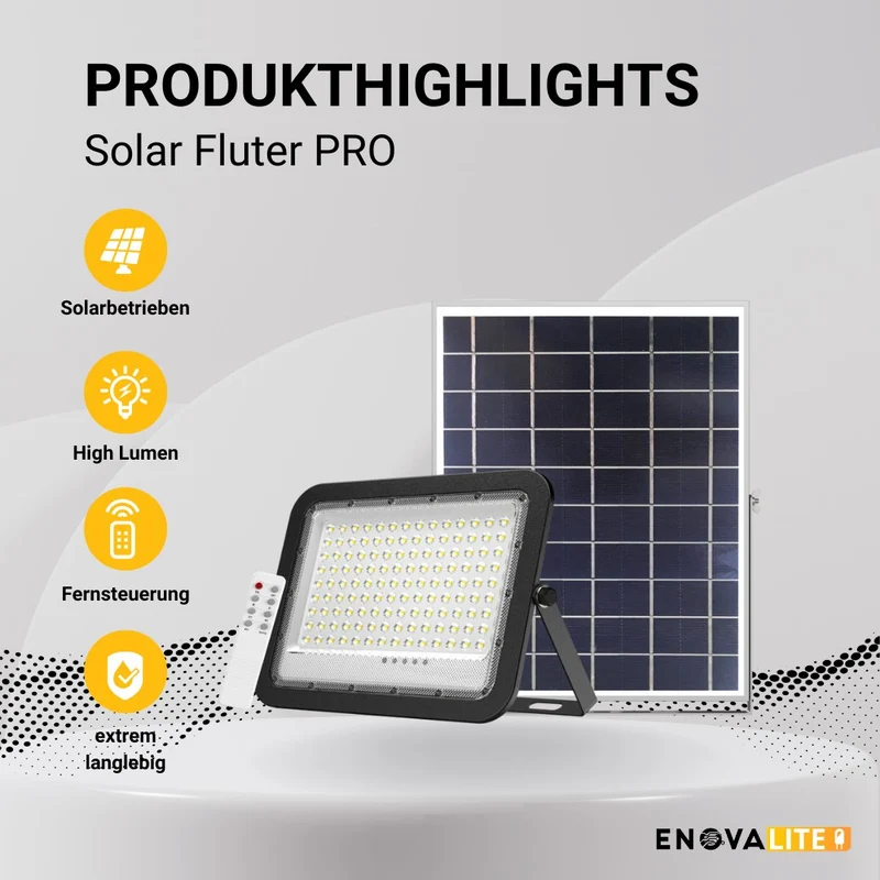 Solarstrahler PRO, LED-Fluter, Solar mit Akku, 30 W PV, 3800 lm, 6500K, IP65, Aludruckguss