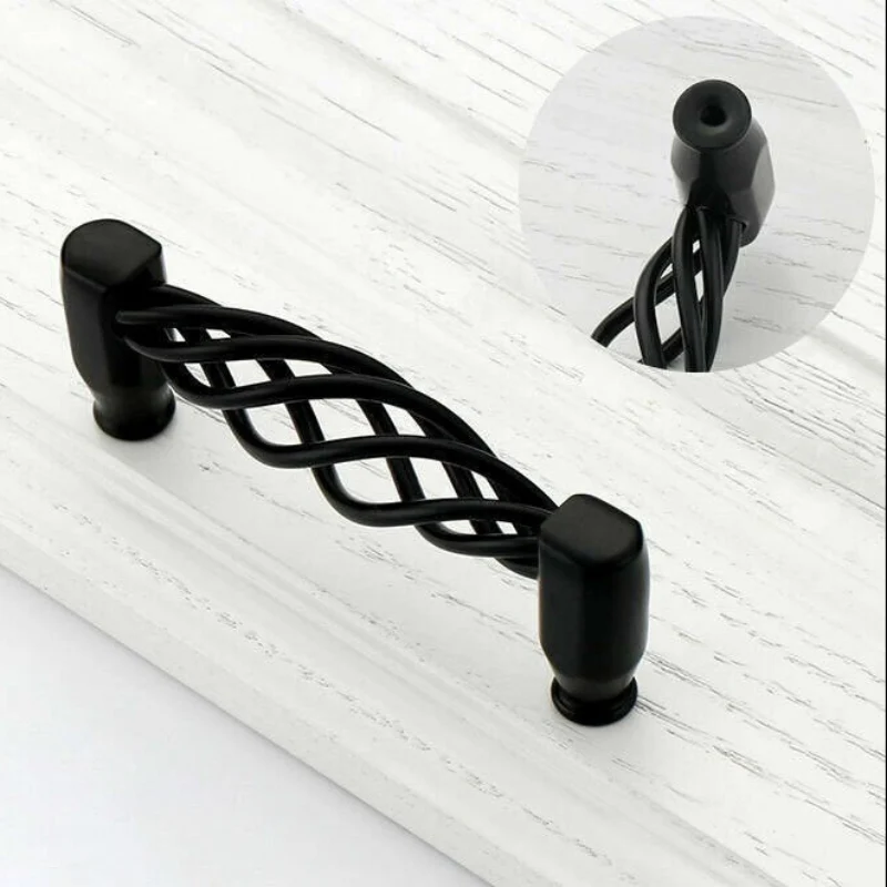 Ledsone Schrankgriff Schwarz 96mm Vogelnest Design ~1295