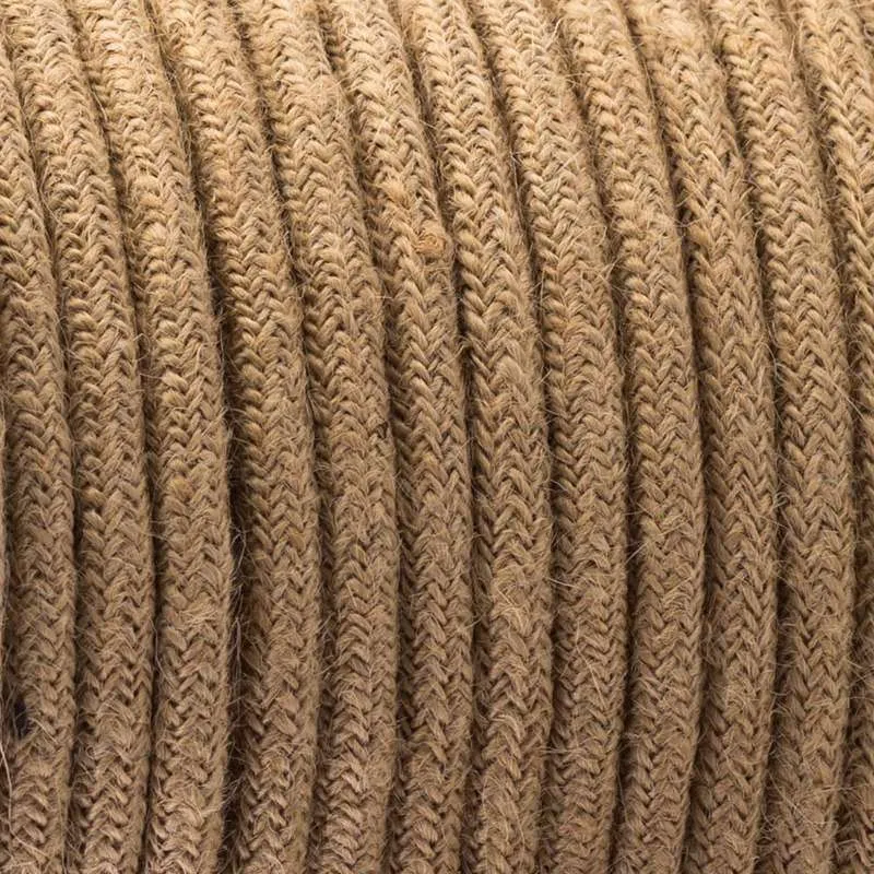 Hanf Textilkabel 3-adrig Lampenkabel Natur Hanfseil Stoffkabel ~1135