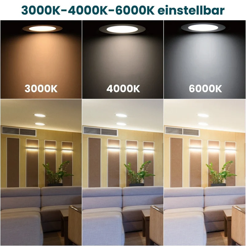 LED CCT Aufbauleuchte, 18W, 1880lm, ø226x35mm, 3000-4000-6000K einstellbar, mit Diffusor, rund
