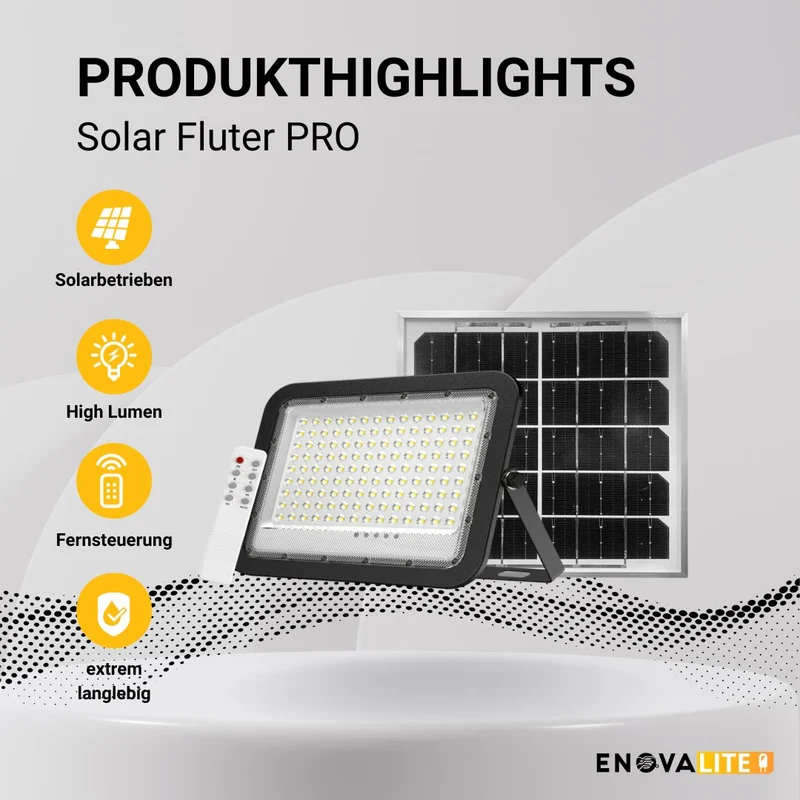 Solarstrahler PRO, LED-Fluter, Solar mit Akku, 6 W PV, 800 lm, 6500K, IP65, Aludruckguss