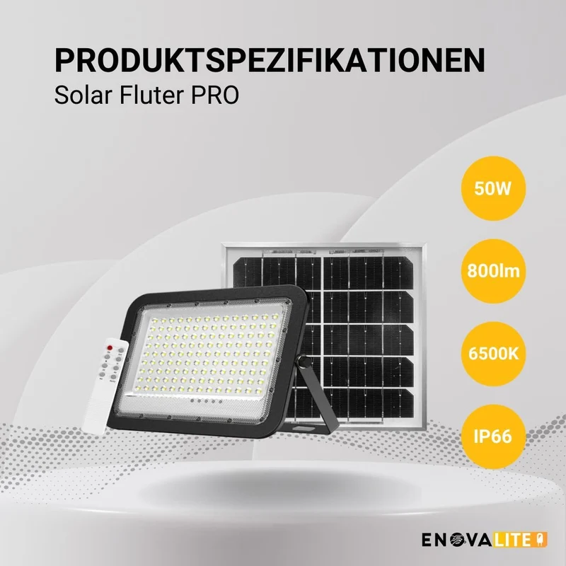 Solarstrahler PRO, LED-Fluter, Solar mit Akku, 6 W PV, 800 lm, 6500K, IP65, Aludruckguss