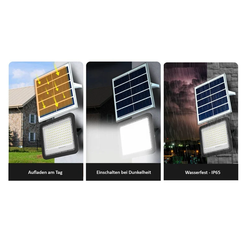 Solarstrahler PRO, LED-Fluter, Solar mit Akku, 6 W PV, 800 lm, 6500K, IP65, Aludruckguss