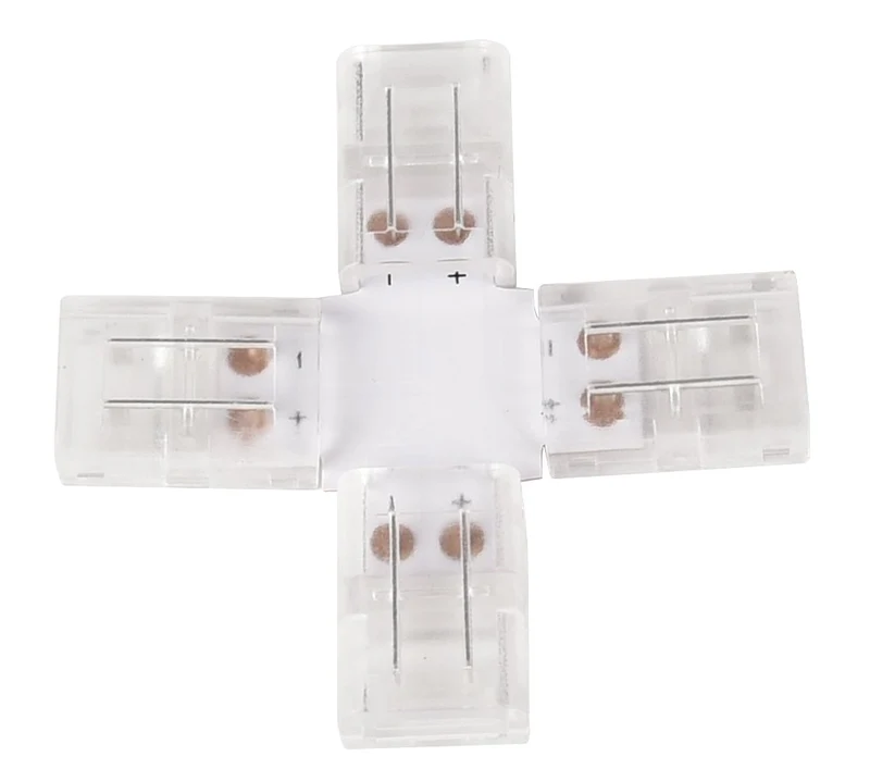 LED-Streifen Verbinder, X-förmig, 2 polig, für 10 mm LED-Streifen geeignet