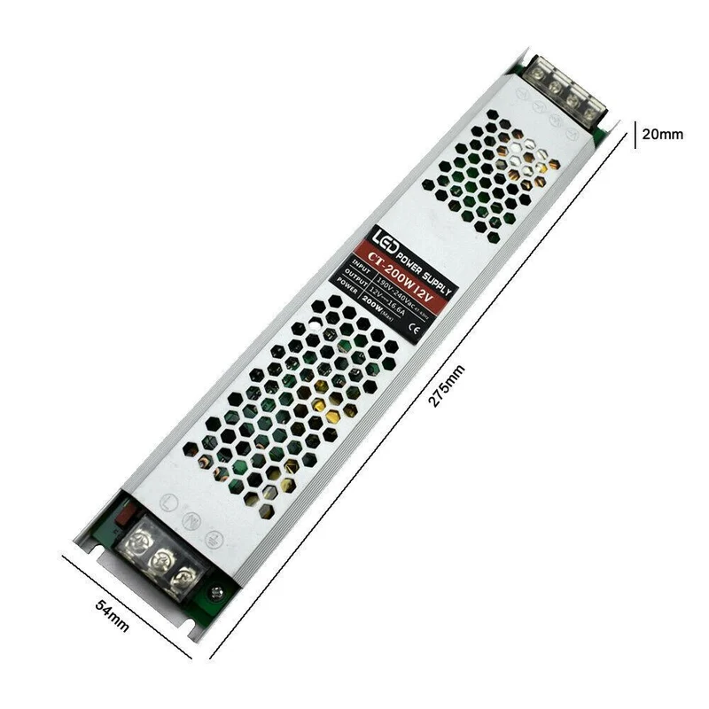 12V LED Trafo 200W 16,6A Konstantspannung – Slim Netzteil Treiber | IP20 ~1210