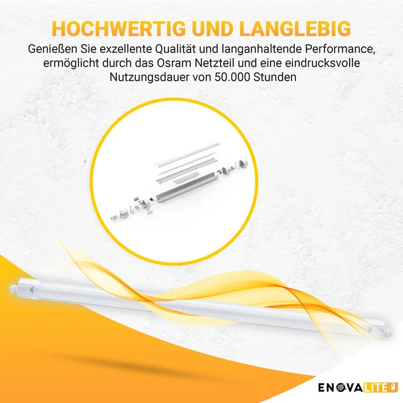 LED Feuchtraumleuchte, 120 cm, 36 W, 4320 lm, neutralweiß, IP65, durchschleifbar