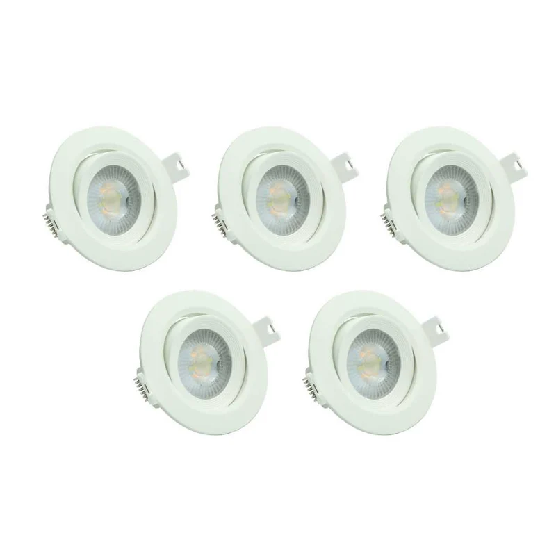 5er Pack LED CCT Downlight schwenkbar, 7W, 718lm, 38°, IP44, 3000K-4000K-6000K einstellbar