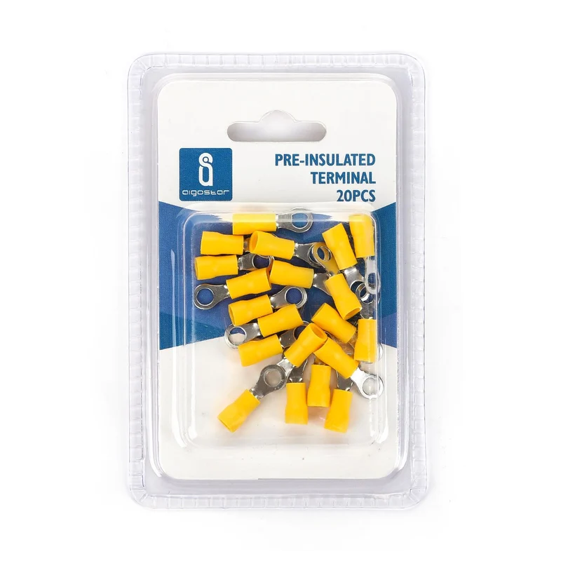 Rundsteckverbinder, isoliert, 20 Stk., 1,25 - 4 mm², 20 x 6,8 x 4,3 mm, gelb