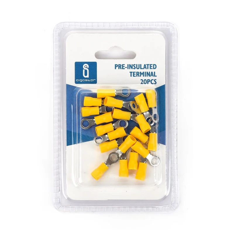 Rundsteckverbinder, isoliert, 20 Stk., 1,25 - 4 mm², 20 x 6,8 x 4,3 mm, gelb