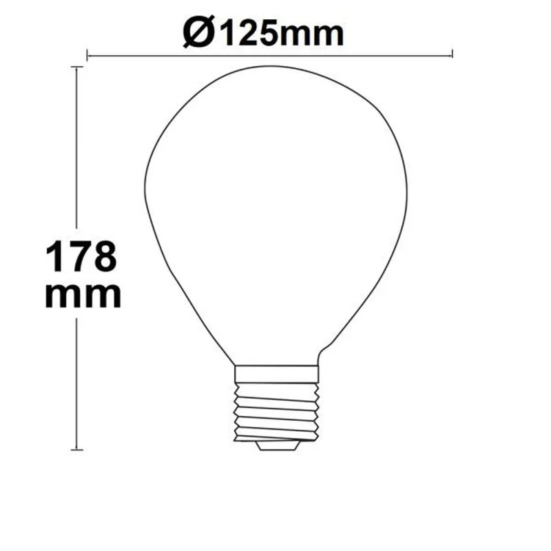 E27 LED Globe Ø12,5cm Dimmbar 4W extra Warmweiß 2200K