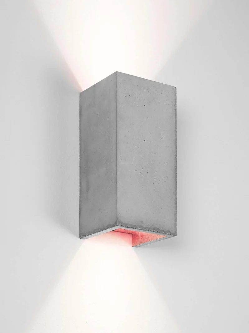 Gantlights B8 Beton Wandlampe rechteckig Up & Down