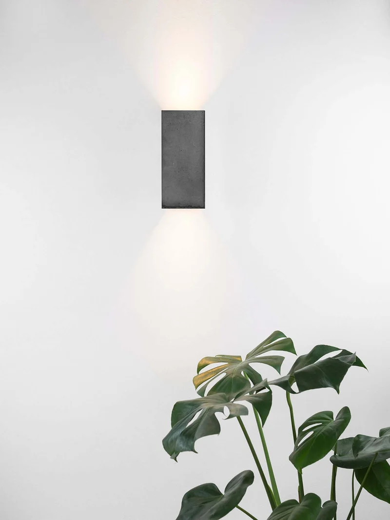 Gantlights B8 Beton Wandlampe rechteckig Up & Down