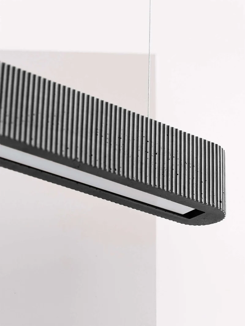 Gantlights S4 Beton LED-Pendelleuchte 61cm Plissiert
