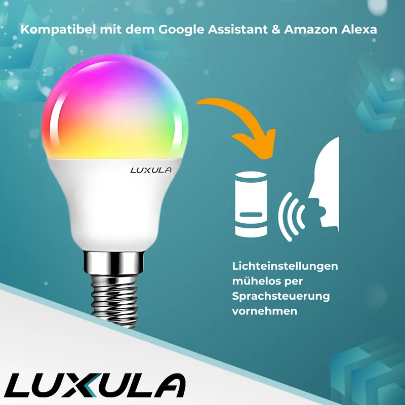 LED RGB+CCT Leuchtmittel, E14, Kerze B37, 5W, 454lm, SMART, Tuya App steuerbar, Minibulb