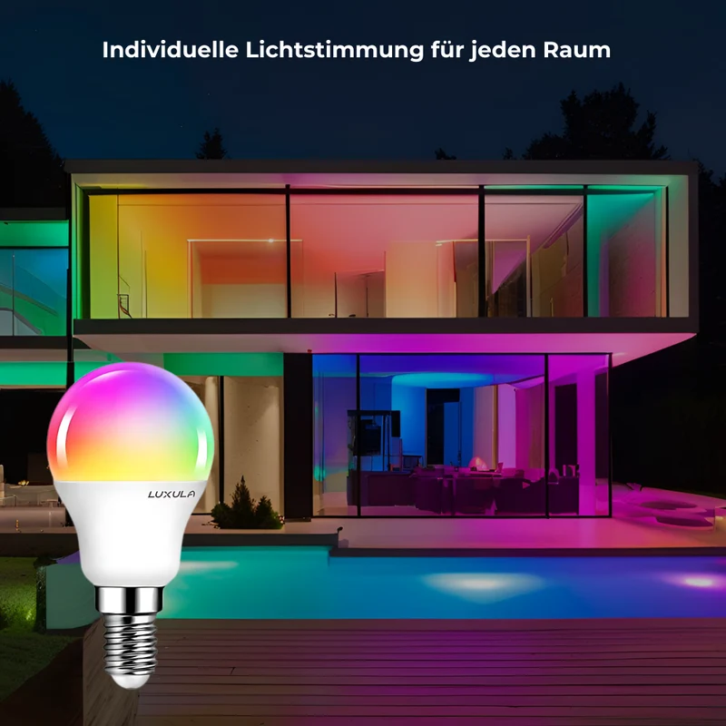 LED RGB+CCT Leuchtmittel, E14, Kerze B37, 5W, 454lm, SMART, Tuya App steuerbar, Minibulb