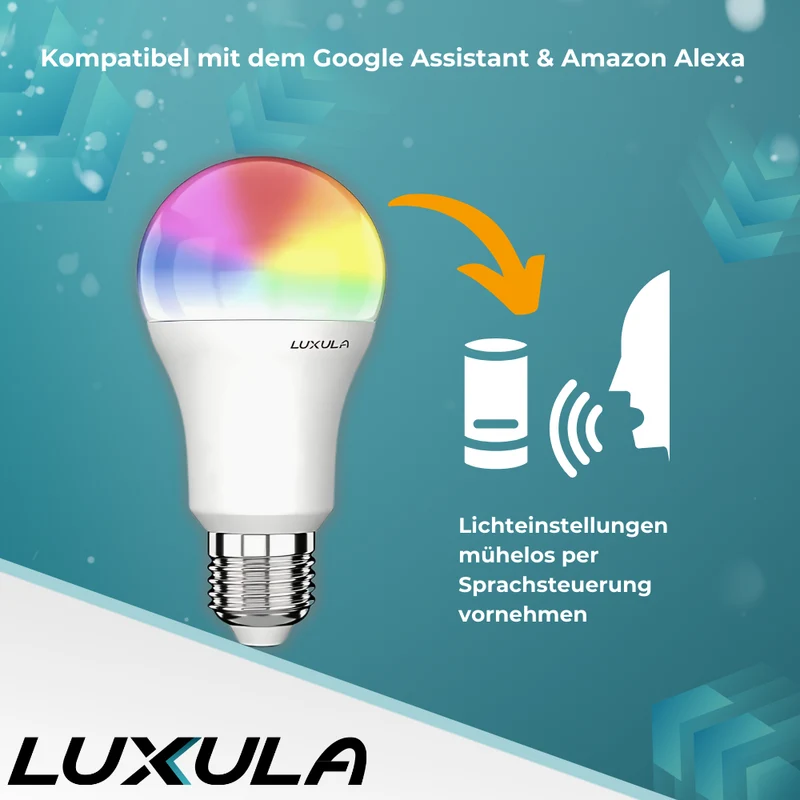 LED RGB+CCT Leuchtmittel, E27, A60, 9W, 906lm, SMART, Tuya App steuerbar
