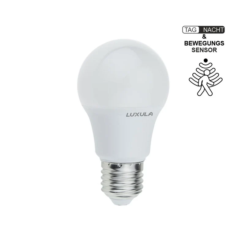 LED Leuchtmittel mit Dämmerungs und Bewegungs-Sensor, E27, A60, 9W, 911lm, 2700K