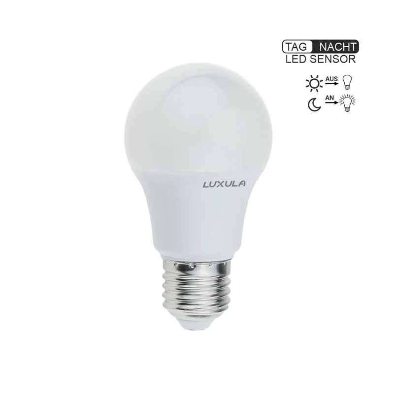 LED Leuchtmittel mit Dämmerungs-Sensor, E27, A60, 9W, 830lm, 2700K
