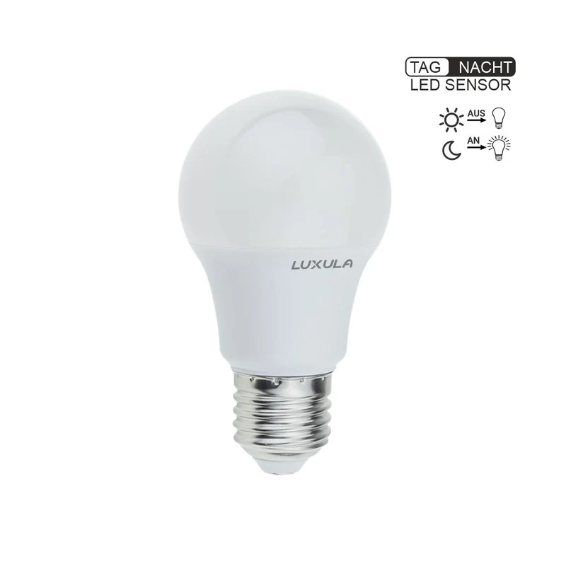 LED Leuchtmittel mit Dämmerungs-Sensor, E27, A60, 9W, 830lm, 2700K