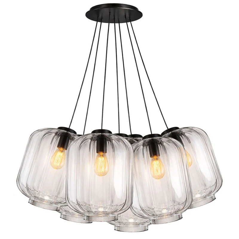 s.luce Velo Cluster Glas-Pendelleuchte 7-flammig 7x25cm