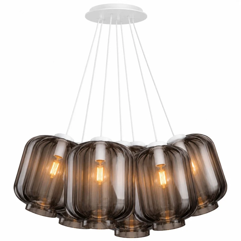 s.luce Velo Cluster Glas-Pendelleuchte 7-flammig 7x25cm