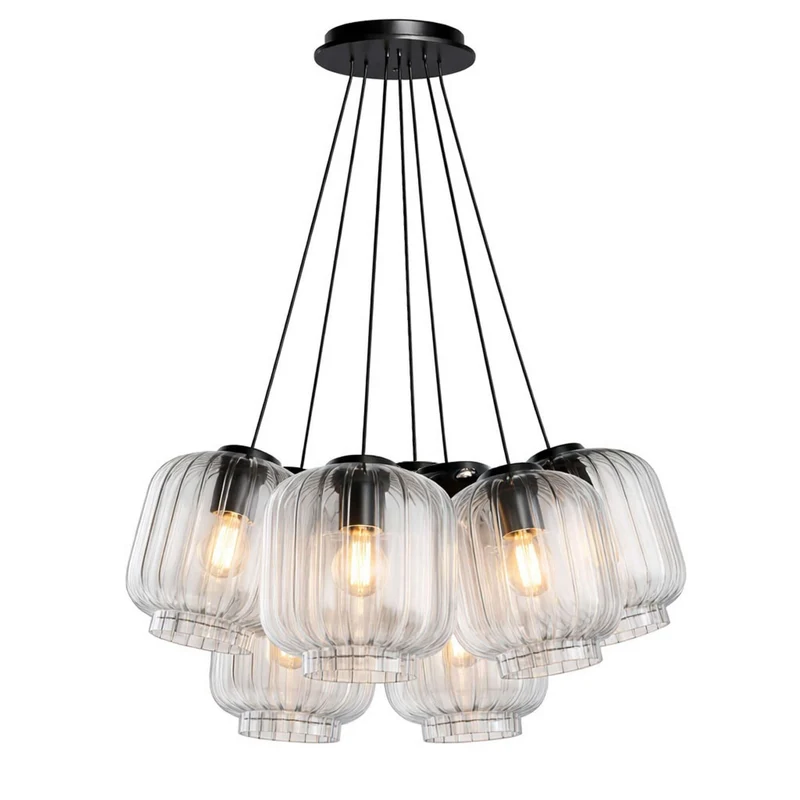 s.luce Velo Cluster Glas-Pendelleuchte 7-flammig 7x20cm