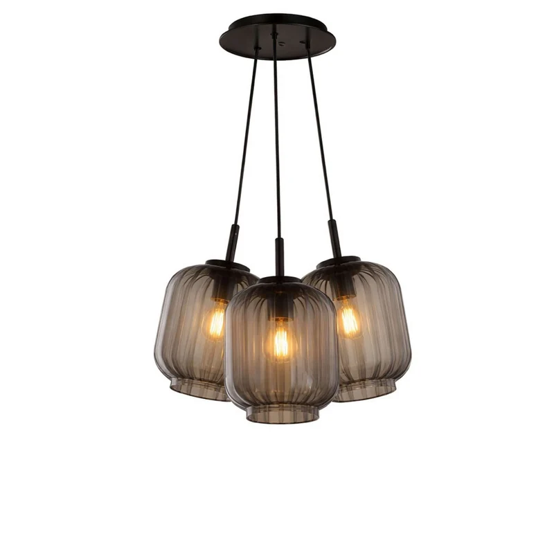 s.luce Velo Cluster Glas-Pendelleuchte 3-flammig 3x20cm