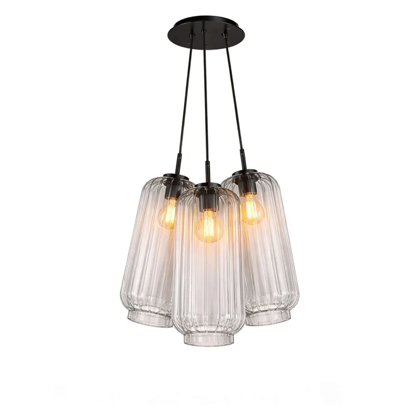 s.luce Velo Cluster Glas-Pendelleuchte 3-flammig 3x18cm
