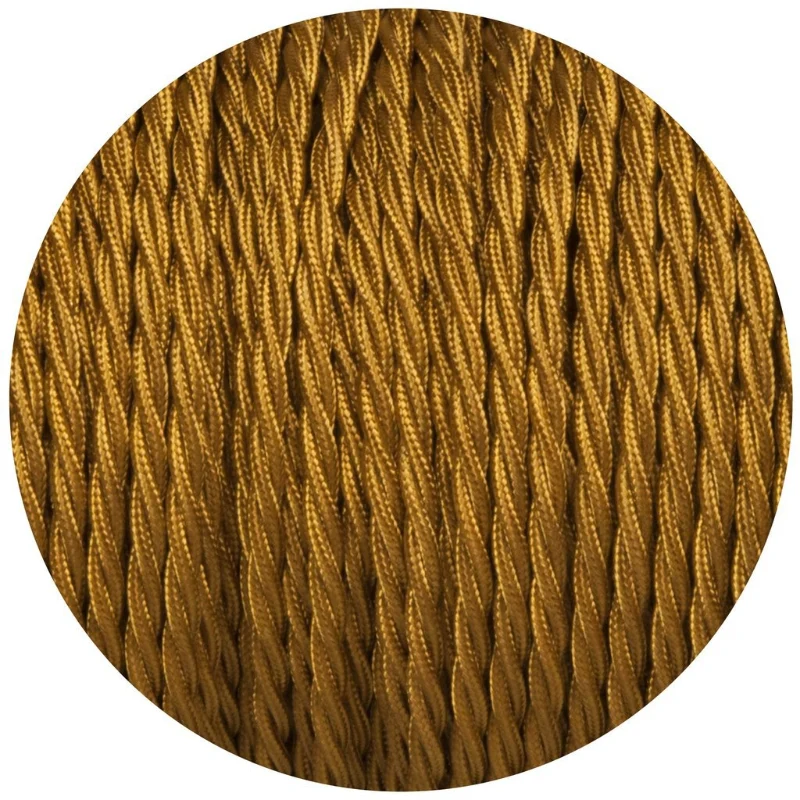 Goldenes Textilkabel 2-adrig Gedrehtes Stoffkabel DIY-Lampen ~1166