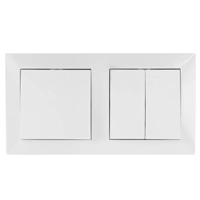 Wechselschalterkombination Schalter und Zweifachwippe, 10 A, 250 V, weiß