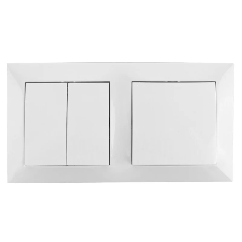Wechselschalterkombination Zweifachwippe und Schalter, 10 A, 250 V, weiß