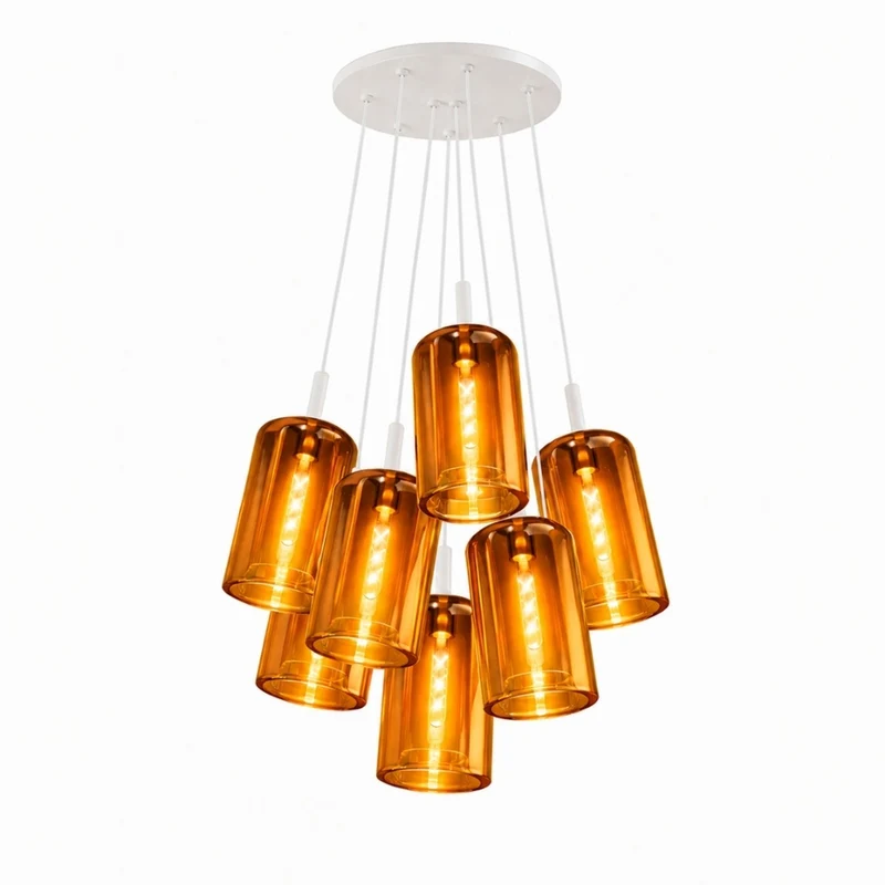 s.luce Cruet Cluster Glas-Pendelleuchte 7-flammig 7x17cm