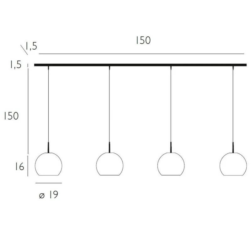 Casablanca Esstischlampe Ball 4-flammig