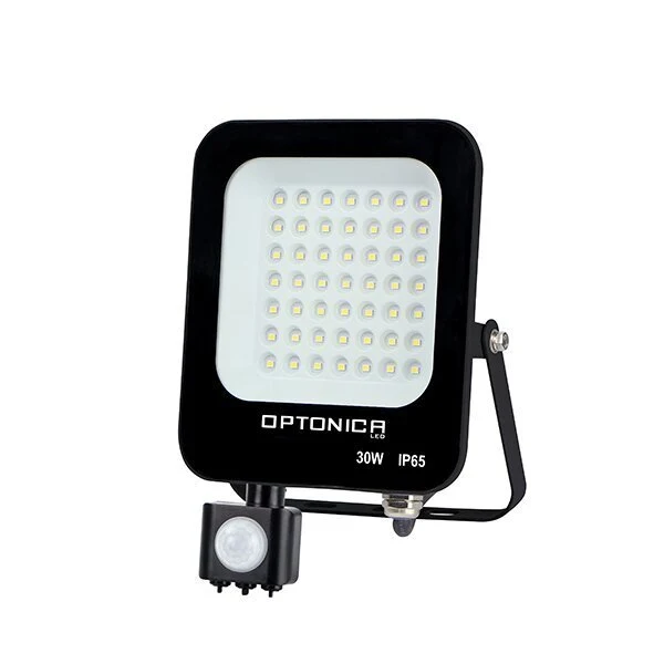 LED-Fluter, 30 W, 6000 K, IP65, Bewegungsmelder, schwarz