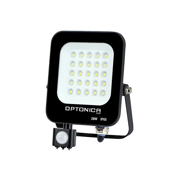 LED-Fluter, 20 W, 4500 K, IP65, Bewegungsmelder, schwarz