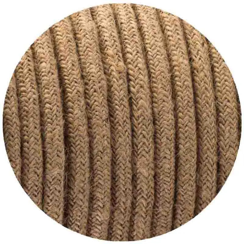 Vintage Textilkabel Hanfseil Stromkabel in Natur Beige~1163