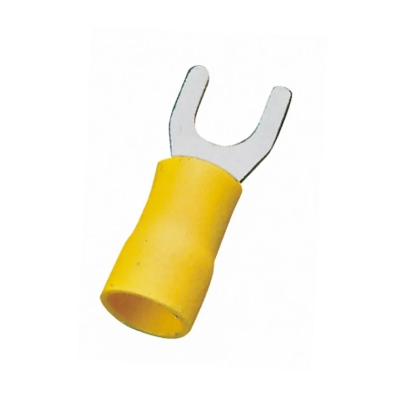 Gabel-Kabelschuhe, isoliert, 20 Stk., 2 - 6 mm², 21,7 x 10,5 x 4,9 mm, gelb