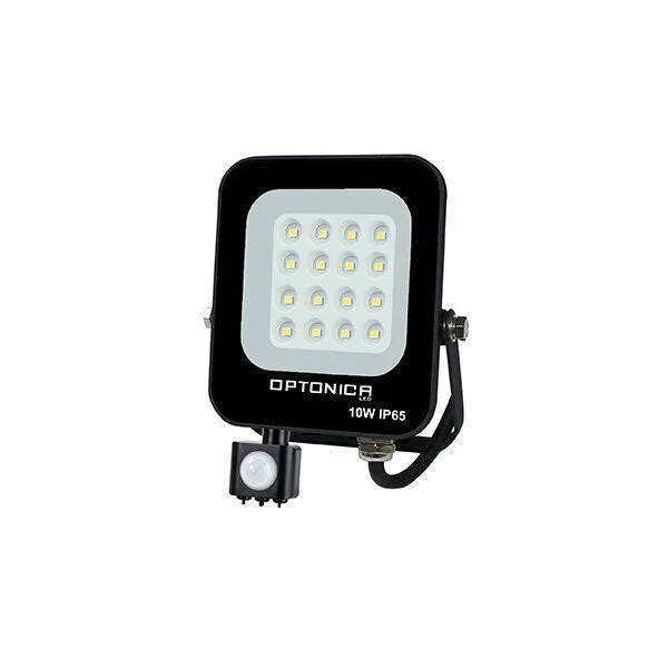 LED-Fluter, 10 W, 2700 K, IP65, Bewegungsmelder, schwarz