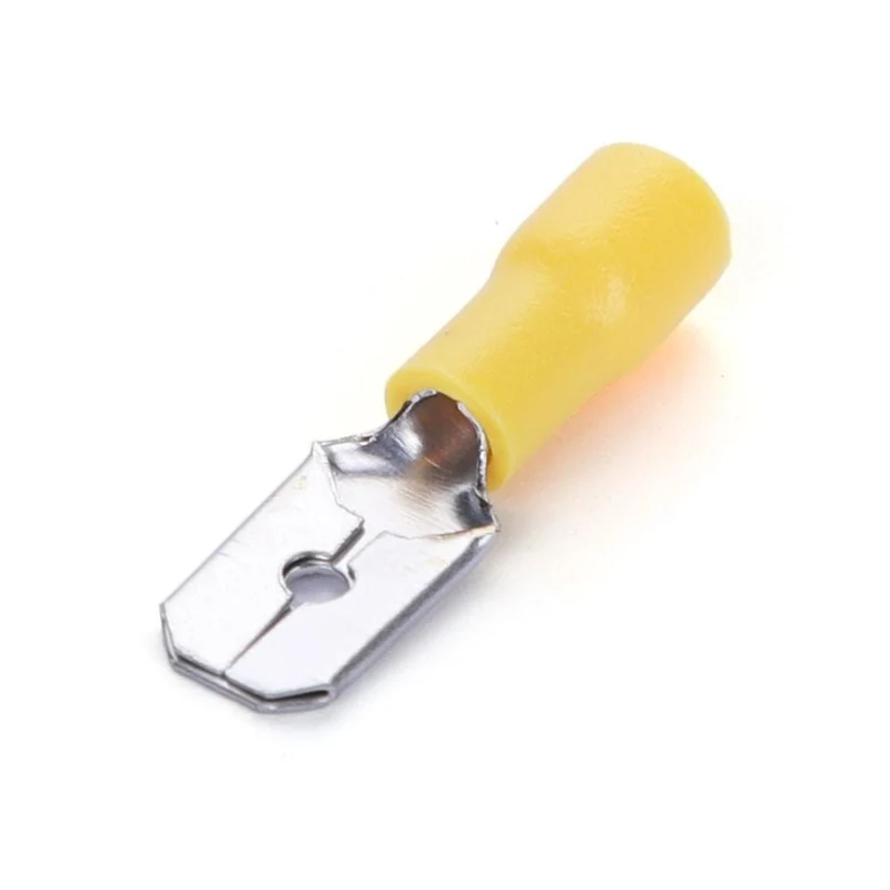 Flachsteckhülse, isoliert, 20 Stk., MDD 1,25 - 250 mm, 21 x 6,35 x 4,3 mm, gelb