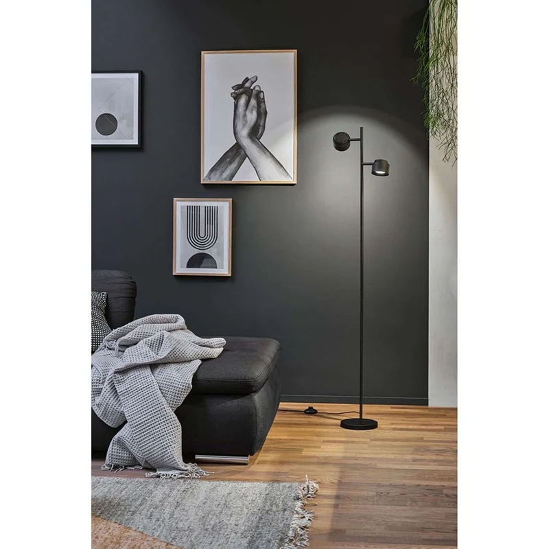 LED Stehleuchte Puric Pane 3 Stufen-Dimmbar Schwarz