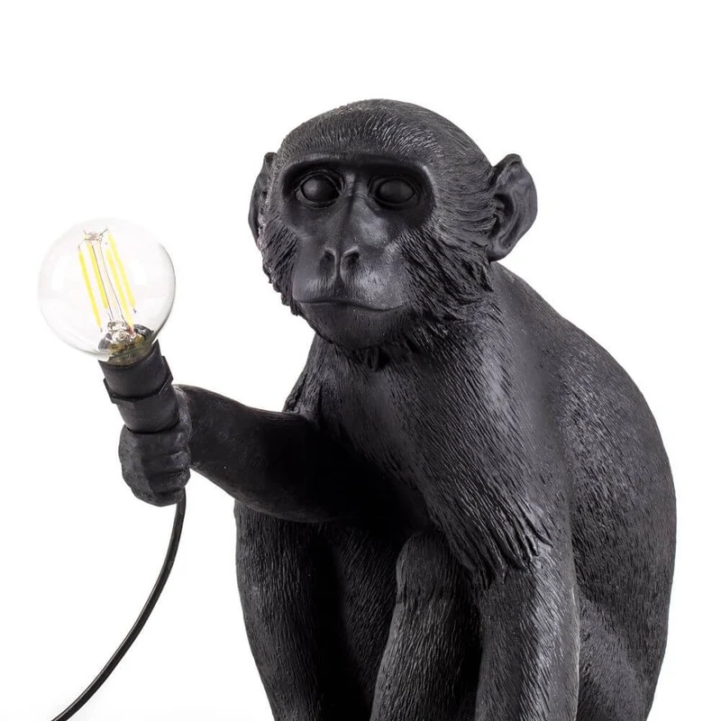 Seletti Monkey Lamp Dekoleuchte Outdoor sitzend Schwarz