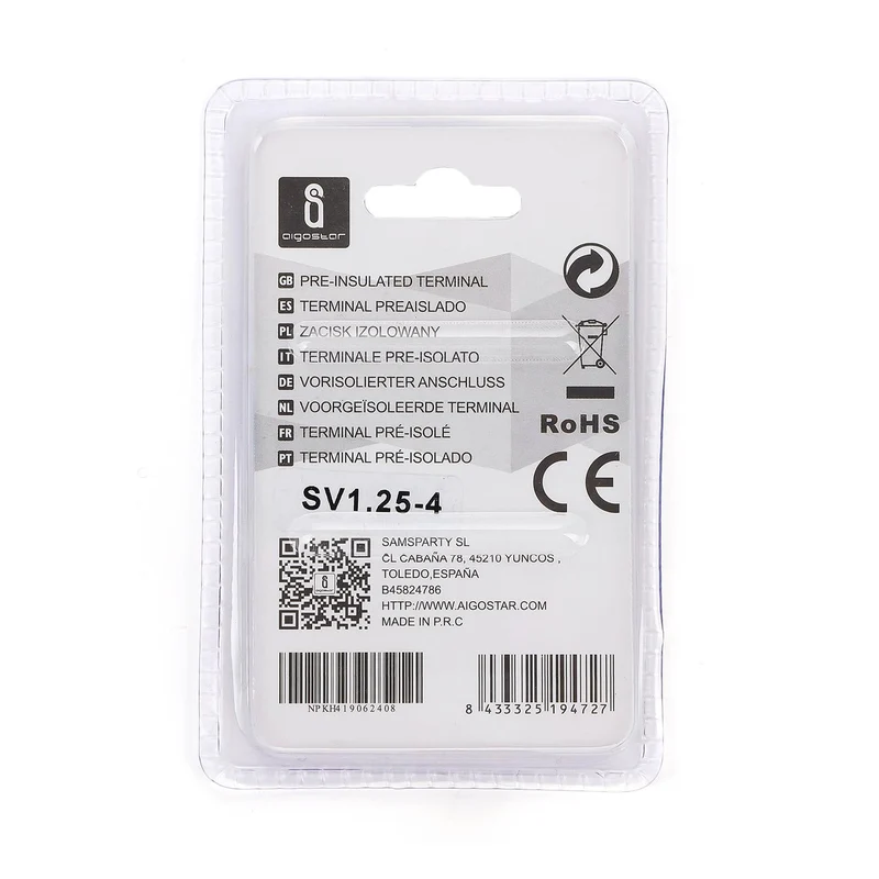 Gabel-Kabelschuhe, isoliert, 20 Stk., 1,25 - 4 mm², 21,7 x 6,4 x 4,3 mm, gelb