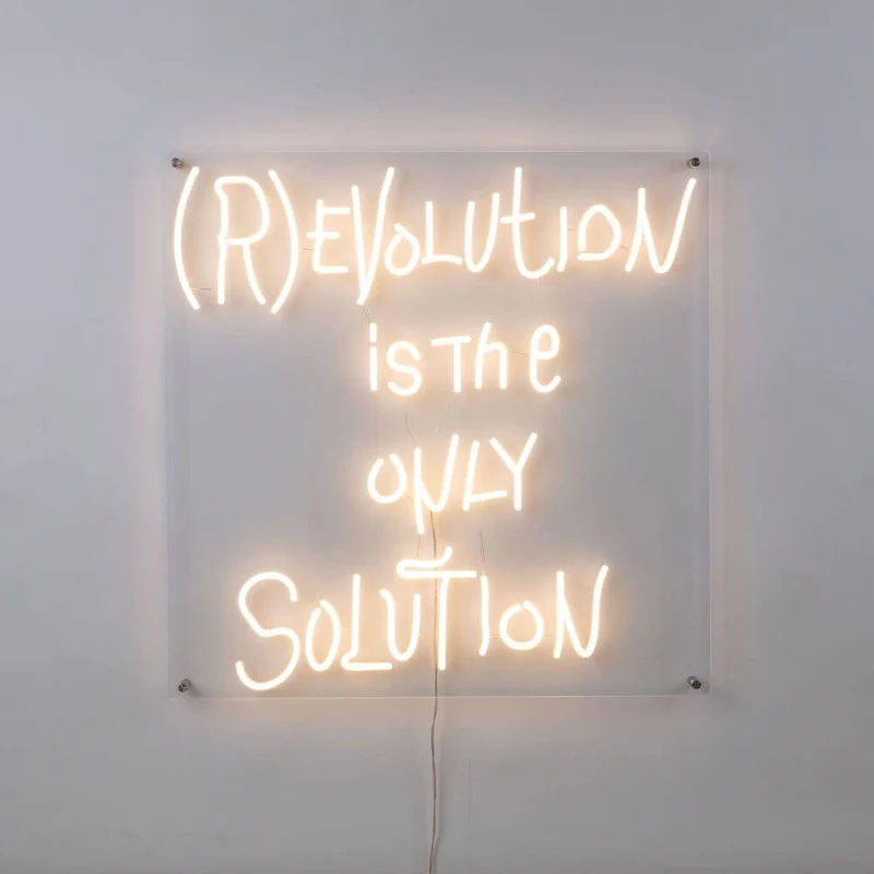 Seletti (R)Evolution is the only Solution LED-Leuchtschild 70x70cm
