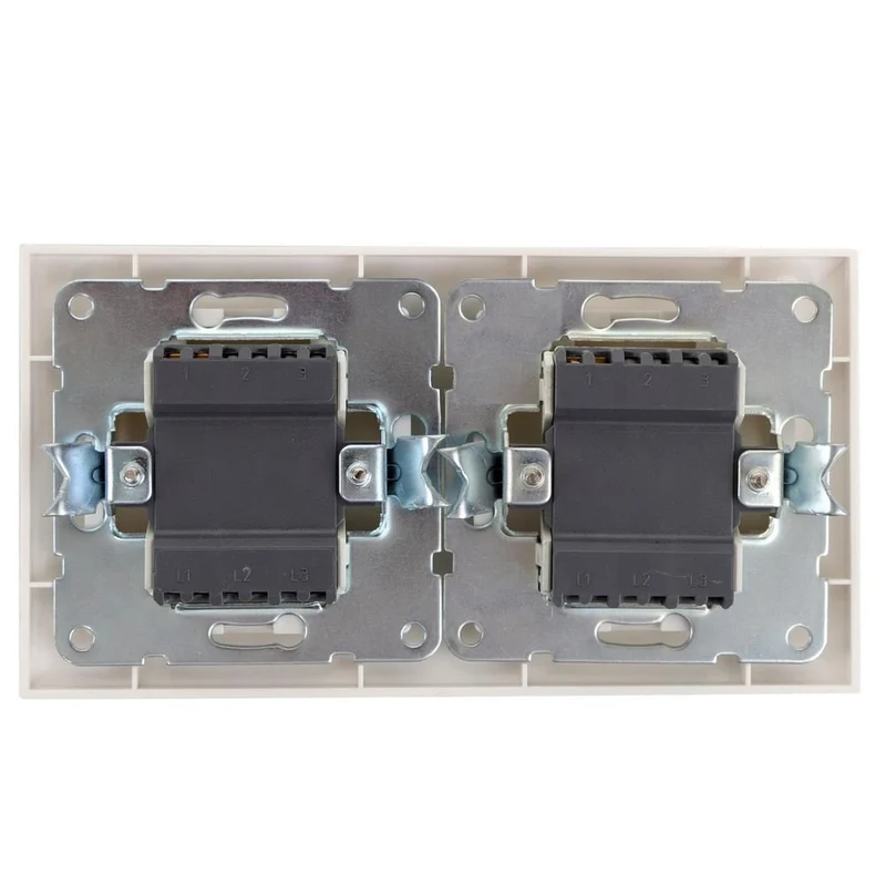 Doppel-Aus-Wechselschalter, Einbau, 10 A, 250 V, weiß