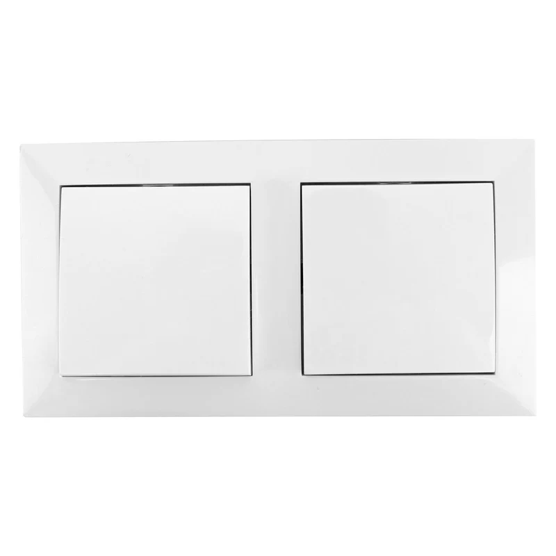 Doppel-Aus-Wechselschalter, Einbau, 10 A, 250 V, weiß