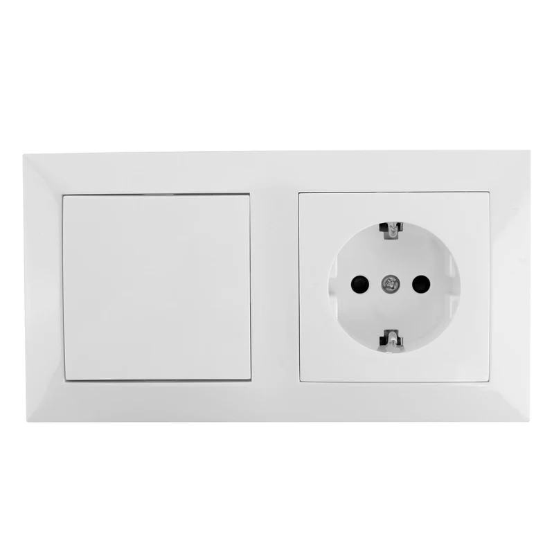 Schutzkontakt-Steckdose mit Ausschalter, 16 A, 250 V, weiß