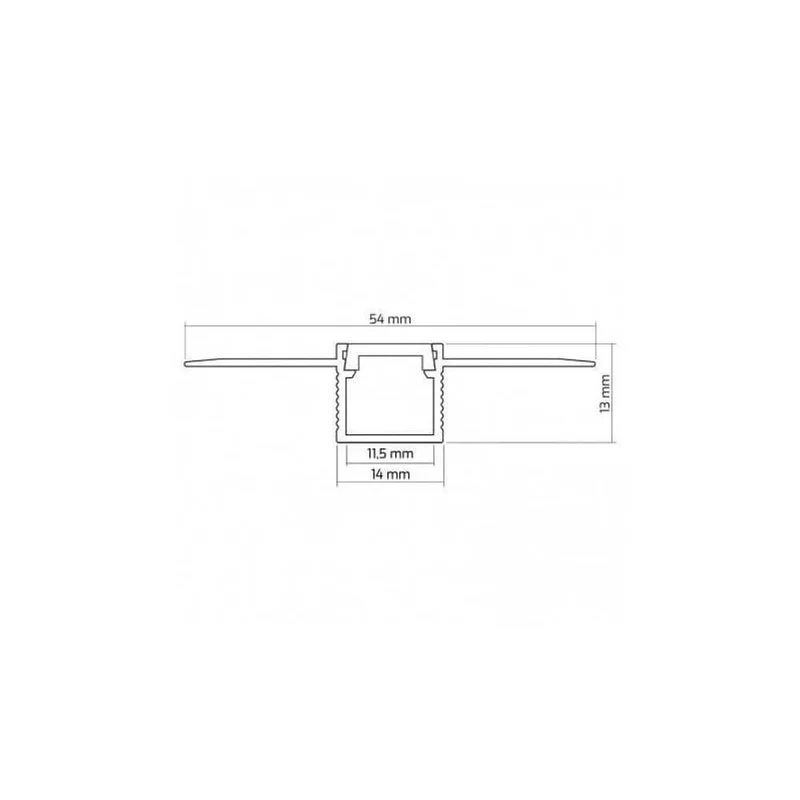 LED Trockenbauprofil, 2m, Silber eloxiert, ohne Abdeckung