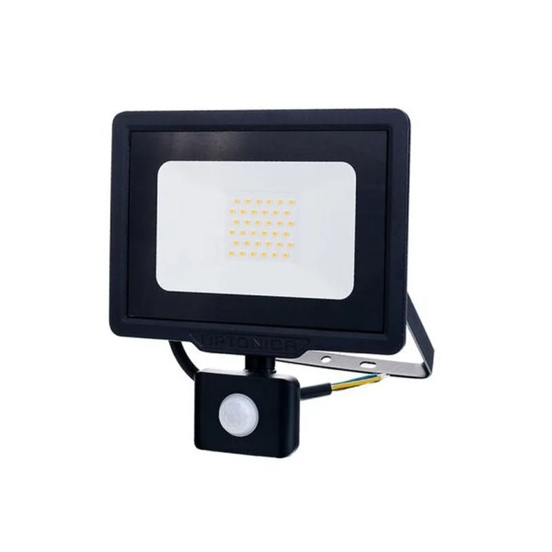 LED-Fluter mit PIR-Sensor, 30 W, 2400 lm, 2700 K, IP65, schwarz